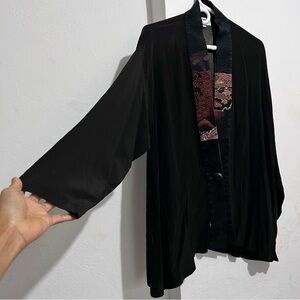Elegant Black Women's Kimono Jacket  :Box O: